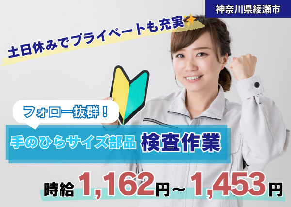 手のひらサイズ部品の検査